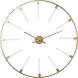 Kare 60973 Design Wanduhr Visible Sticks, Ø92 cm, moderne und große Uhr für das Wohnzimmer in runder Form, Designer Wanduhren, Gold, (H/B/T) 92x92x3cm