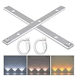 OURECO Unterschrankleuchten, kabellos, Bewegungsmelder-Licht, wiederaufladbare LED-Schrankleuchte, magnetisches Nachtlicht, Untertischleuchten for Küche, Schrank, Flur (Color : 2pcs, Size : 17.8in)