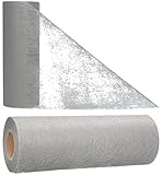 AmaCasa Vlies Tischband Tischläufer für Hochzeiten, Kommunionen, Taufen und Allen Feierlichkeiten Maße: 23cm/25m Rolle (Hellgrau, Vlies)