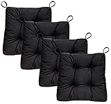 Traumnacht Stuhlkissen Premium 4er Set, 38 x 40 x 7 cm, schwarz, Öko-Tex zertifiziert, produziert nach deutschem Qualitätsstandard