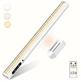 bravzurg Unterbauleuchte Küche LED Akku, 4000mAh Schrankbeleuchtung mit Fernbedienung Magnet, Dimmbare Lichtleiste Batterie Kabellos,Aufladbar USB Batteriebetrieben Lampe für Spiegel Schreibtisch Wand