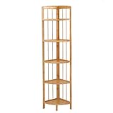 Bambus-Bücherregal, Eckregal, Leiterregal, Aufbewahrungsregal, Bodenstehend, Mehrzweck für Schallplatten und Bücher, C 130 x 40 x 30 cm