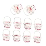 GARVALON 10 Stück Mini-Einkaufskorb Kinderspielzeug Körbe Korb Mit Griffen Mini-Aufbewahrungskörbe -Dekoration Mädchen-Bastelarbeiten Mini-Dekoration Fotografie-Requisite
