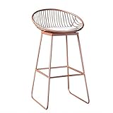 Frühstücksstuhl, Barhocker, hoher Hocker, Esszimmer- und Eisensitze, Frühstückstheke, Gewächshaus, Café, Bar, Roségold (Größe: 62 cm, 72 cm), Barhocker (Roségold 62 cm)