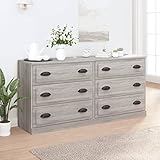 Youuihom Anrichte, Freistehende Schränke, Mehrzweckschränke, Geeignet für Wohnzimmer, Schlafzimmer, Küche oder Bad, Sideboards 2 STK. Grau Sonoma Holzwerkstoff