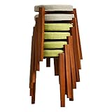 SAAKO komfortabel Barhocker Stapelbarer Hocker, runder Hocker, Make-up-Hocker, rückenfreier Hocker, Schminkhocker, 4-6er-Pack, Massivholzhocker, Esstischhocker Luxus