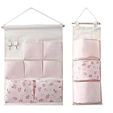 2PCS Taschen Leinentaschen Schlafzimmer Abnehmbare Baumwolltür Mit Hängender Stofftasche Korb Organizer Kleine Aufbewahrung Wohnwand,Canvas Aufbewahrungstasche Hängetasche