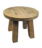 Spetebo Echt Holz Pflanzenhocker - 25x20 cm - Kleiner Deko Hocker Blumenhocker massiv