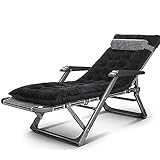 NOALED Klappbare Sonnenliege, bequemer Garten-Liegestuhl, Relaxsessel mit Kopfstütze, belastbar bis zu 150 kg, für den Außenbereich, Garten, Hinterhof, Terrasse, Pool