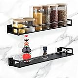 n/a Küchenregal Organizer Wandmontagehalterung Lagerständer Edelstahl Gewürz Glas Rack Schrank Regal Vorräte Badezimmerregal (Color : B, Size : 40 * 12.5 * 5cm)