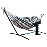 Schaukelstuhl Zwei-Personen-Hängematte, Camping verdickter Swing-Stuhl, Hängendes Bett im Freien, Leinwand-Schaukelstuhl, 200 * 150 cm Doppelhängematte (Color : C)
