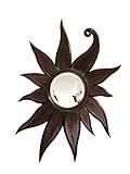 Antike Fundgrube Wandspiegel Spiegel Garderobenspiegel Massivholz Nussbaum dunkel H 120 cm (5089)