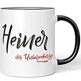 JUNIWORDS Tasse, Heiner, der Unbarmherzige, Schwarz (5242313)