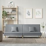 CIADAZ Schlafsofa Hellgrau Stoff Sofa Mit Schlaffunktion, Schlafcouch, Sofabett, Sofa Klein, Sofa Bed, Couchbett, Sitzecke Wohnzimmer, Living Sofa