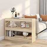 JUNZAI Bücherregal/Raumteiler, Bookshelf, Regalbrett, Book Shelf, Bücher Regal, Deko Regal Wohnzimmer, Standregal, Sonoma-Eiche 100x30x72 cm