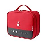 Reiseapotheke Tasche,Medikamententasche Leer Erste Hilfe Tasche, Tragbar Wasserdichte Medizin Aufbewahrungstasche, Medizinbox, Medikamenten Aufbewahrung für Home Office Reisen(Rot)