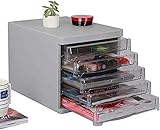 Aktenschrank Flacher Büroschrank Schreibtischschrank 5 Schubladen 35,5 x 26,5 x 25,7 cm (Farbe: B)