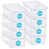 SmartStore Aufbewahurngsbox mit Deckel klein 3.6 L – 8 transparente und stapelbare Plastik Boxen mit Clipverschluss weiß – Kunststoff BPA-frei und lebensmittelecht – 30 x 19 x 11 cm 10 Jahre Garantie