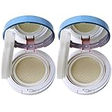 FRCOLOR Leeres Kissen-Kompaktgehäuse 2 Stück Diy-Luftkissen-Puff-Box Proben-Foundation-Behälter Mit Make-Up-Schwamm Spiegel Für Zuhause Reisen 15 Ml