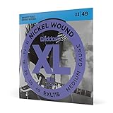 D'Addario E Gitarren Saiten | Gitarrensaiten E Gitarre | Saiten E-Gitarre | DER BELIEBTESTEN SAITENMARKE WELTWEIT | EXL115 | vernickelter Stahl | Medium (11-49)