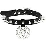 mingxinshangdian Sexy Gothic-Choker-Halskette für Herren, Punk-Rock-Geometrie, Metall-PU-Halskette für Damen, Choker, Gothic-Accessoires, Gothic-Schmuck, Chocker