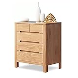 Kommode Moderne Kommode aus massivem Holz mit 5 Schubladen, Eichenholz-Aufbewahrungsschrank, Wohnzimmer, niedrige Kommode, multifunktionale Schlafzimmerkommode, Nachttisch for Wohnzimmer Schrank für W