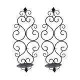 Wandmontierter Kerzenständer, 2 Stück Einzigartiger Kerzenhalter im klassischen Stil aus Eisen für Zuhause für Hochzeiten