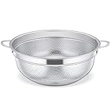 Onader Sieb, Edelstahl Nudelsieb Küchensieb mit Griffen, Metall Mikroperforiertes Abtropfsieb Seiher für Nudeln, Reis, Gemüse, Früchten, Spülmaschinenfest - 20cm