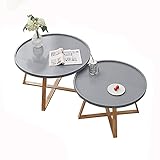 UKALOU Couchtisch/Beistelltisch/Beistelltisch, 2er-Set, Couchtisch, runder Sofa-Beistelltisch im Wohnzimmer, Satztisch/Cocktailtisch, für Wohnzimmer, Büro