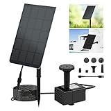 ZYGODLUK Solar Springbrunnen mit USB Kabel,2.5W Solar Wasserpumpe Fontäne Pumpe mit7 Düsenaufsätzen Ausgestattet, Zimmerbrunnen, DIY Solar Teichpumpe Solarbrunnen für Garten Teich Vogelbad Wasserspiel