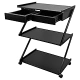 EBANKU 3-Tier Rollwagen mit Schublade, Metall Utility Cart Rollwagen Organizer Wagen mit Rädern für Küche Make-up Badezimmer Büro