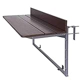 SXFYHXY Klappbarer Balkon-Bartisch - Balkongeländer Hängetisch Deck Desk, 5 Verstellbare Höhen, Wandmontierter Hängeschienentisch Für Garten, Terrasse, Outdoor Aluminium Profil Beistelltische