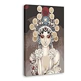 TURAJA Leinwand Bedrucken 30x50cm Kein Rahmen Poster Chinesische Peking-Oper Retro Orientalische Wandkunst Leinwand Poster1