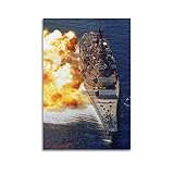 NOHF Schlachtschiff-Poster für USS Iowa BB-61 Poster, Wandkunstdruck, Retro, ästhetische Raumdekoration, Malerei, Leinwand, Poster für Zuhause und Büro, Dekorationen, 20 x 30 cm, ohne Rahmen