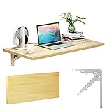 YIQIFLY 80x40 cm Klapptisch Wand, Wandklapptisch Küche, Wandtisch klappbar, Balkontisch klappbar, Schreibtisch Esstisch Laptoptisch (Color : Natural, Size : 80x40cm)