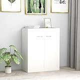 Youuihom Wohnzimmer-Sideboard, Bodenschränke, Konsolenschränke, Geeignet für Bars, Küchen, Wohnzimmer, Esszimmer, Cafés, Sideboard Weiß 60x30x75 cm Holzwerkstoff