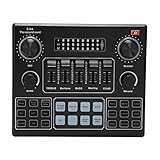 Audio-Mixer, Live-Soundkarte, V9 Bluetooth-Soundkarte, Stereo-Audio-Mixer für Computerspiel-Handy-Live-Übertragung