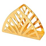 Dreieckiger Taschentuchhalter, Edelstahl, Anti-Aging, vertikaler goldener Serviettenhalter mit rutschfester Unterseite für Tisch, Party im Freien, Picknick