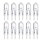universal 10 Stück AC/DC 12V Halogenlampen GY6.35/G6.35 50W Dimmbar Warmweiß 2700K Bi-Pin Klare Kapsellampe für Kronleuchter, Schreibtischlampe, Hängelampe, Wandleuchte