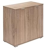 Casaria Kommode Alba mit 2 Türen 71x74x35cm höhenverstellbarer Einlegeboden Holz Wohnzimmer Schlafzimmer Küche Mehrzweckschrank Anrichte Schrank Eiche