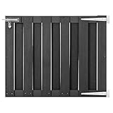 JUNZAI Gartentor, Gartentür, Gartentüren, Gartenzaun Tür, Zauntür, Zauntor, Flügeltore, Garten Türe, WPC 100 x 80 cm Grau