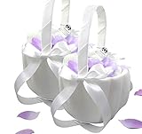 EinsSein 2X Streukörbchen Hochzeit Weiss Julia Blumenkinder Hochzeit Blumenkorb Blumenkörbe Blumenmädchen Blumendeko Basket Girl Flower