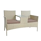 ESTEXO Polyrattan Sitzgruppe Rattan Sitzgarnitur Gartenmöbel Set Gartenset Balkonmöbel Gartentisch Gartenstuhl Balkontisch Balkonstuhl (Beige)