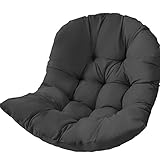 Dickes Hängendes Ei Stuhlkissen, Wasserdicht Swing Chair Kissen, Abnehmbare Hängekorb Sitzkissen, Sitzkissen für Hängesessel, für Patio Hinterhof Schaukelstuhl Wohnzimmer(Color:Black)