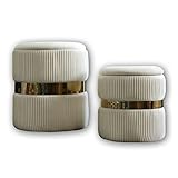 AllEquip 2er-Set Sitzhocker Samt Schminktisch Pouf Hocker mit Stauraum Ottoman Aufbewahrungshocker (Cream)