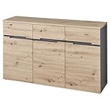 MEMPHIS Sideboard in Artisan Eiche Optik, Graphit - Moderne Kommode mit viel Stauraum - 135 x 82 x 38 cm (B/H/T)