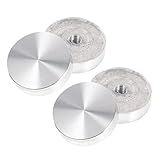 Angoily 4 Stück Runde Aluminium-Kuchen-Metallanhänger Silberner Beistelltisch Couchtisch Aus Glas Runder Glas-Couchtisch Glasplatten Aluminiumscheibe Glastisch Anti-Pads