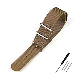 LUGEMA Uhrenarmband aus Nylon, gerippt, 18 mm, 20 mm, 22 mm, als Ersatz-Armband-Zubehör, 20 mm, Achat