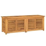 Tidyard Gartenbox mit Beutel Aufbewahrungsbox Gartenmöbel Kissenbox Gartentruhe Gartenkasten Werkzeugkasten Aufbewahrungskiste Auflagenbox 150 x 50 x 53 cm (B x T x H) Massives Teakholz