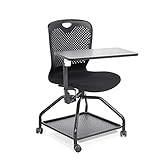 Computerstuhl Klappbarer Schulungsstuhl Multifunktionaler Schulungsstuhl Schreibtafel Konferenzraumstuhl Drehstuhl Multimedia-Stuhl for Office (Color : Noir, Size : 45 X 47 X 87Cm)